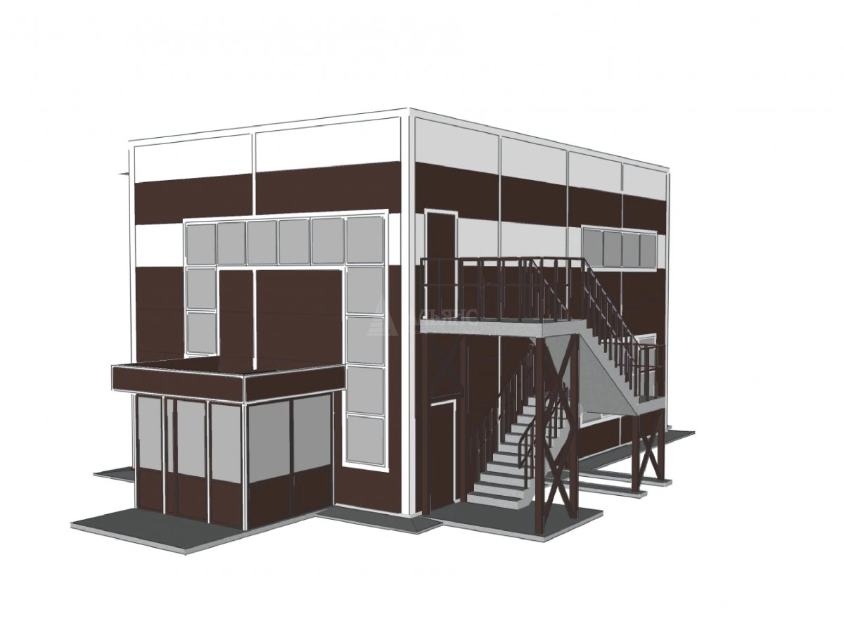 3D визуализация АБК из сэндвич-панелей - фото 3