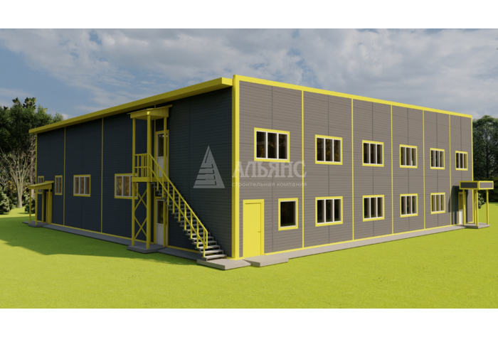 3D визуализация Грузовое СТО из сэндвич-панелей - фото 10