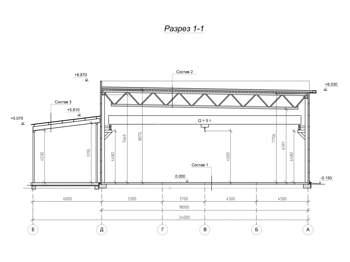 Планировка Каркасный склад из сэндвич-панелей -  фото 1