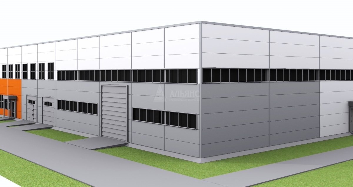 3D визуализация Проект СТО с АБК из сэндвич-панелей - фото 2