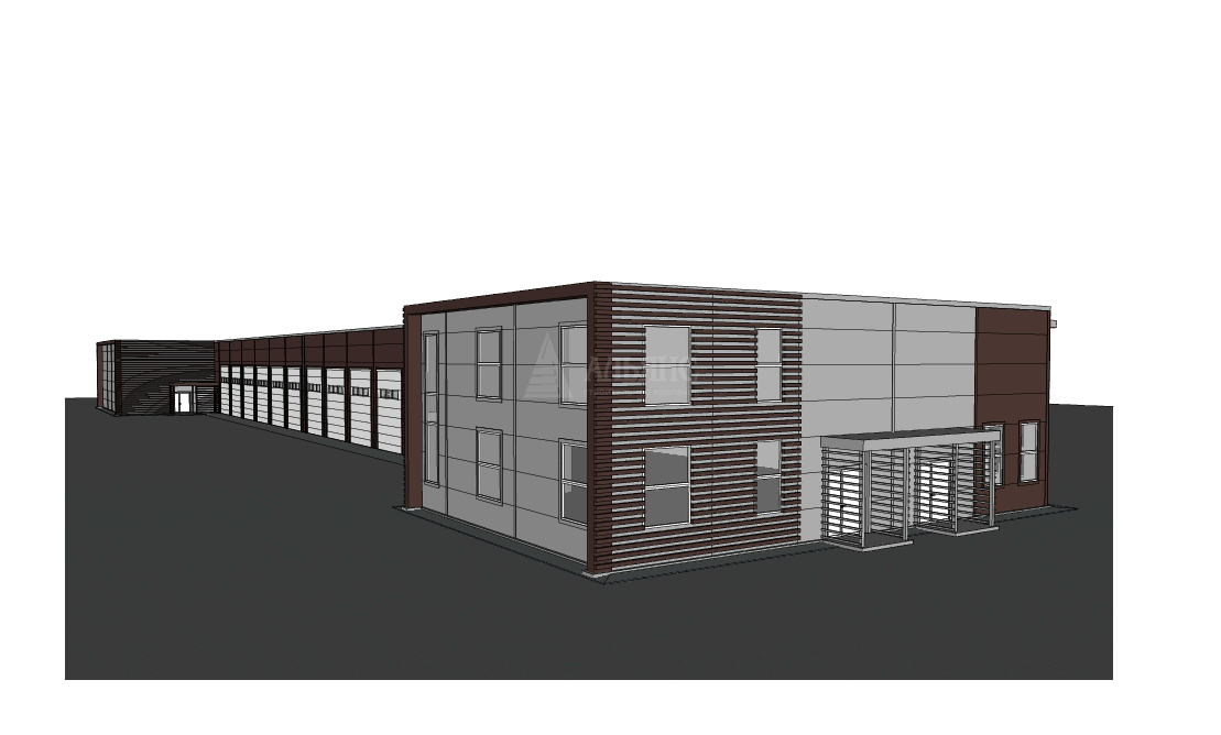 3D визуализация Склад-ангар с АБК из сэндвич-панелей - фото 11